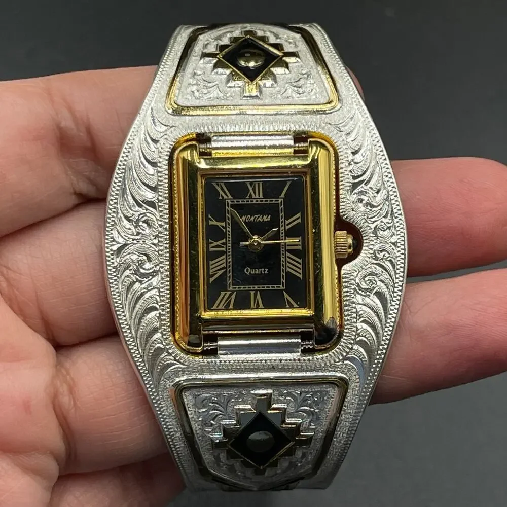 Montana Silversmiths Cuff Watch Southwest Aztec Western Vtg Brand New in Box